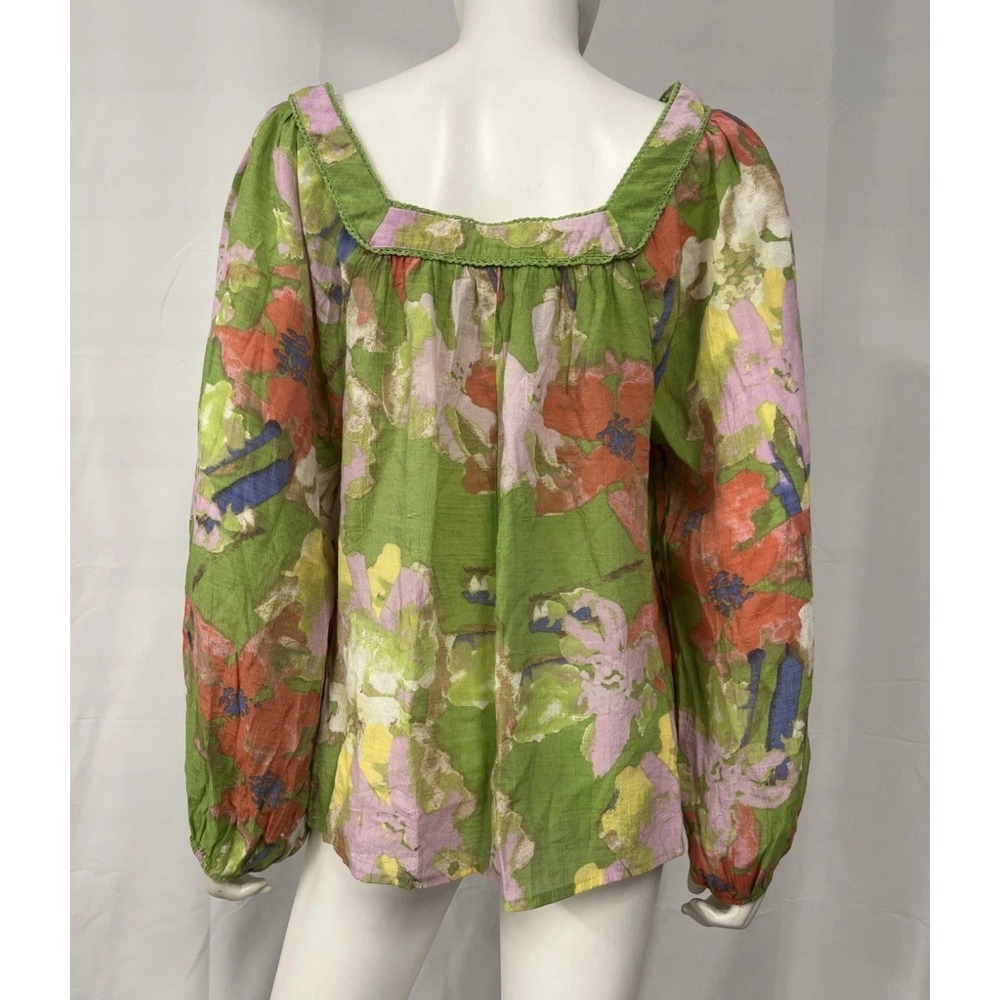 Hope&Harlow 70's Retro Colorful Peasant Boho Festival Summer Resort Top M/Medium - Picture 2 of 8
